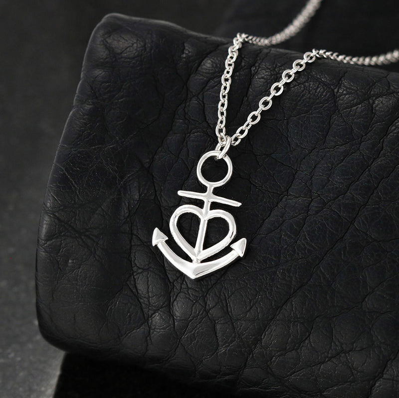 To My Wife - Anchor Heart Pendant Necklace Gift Set