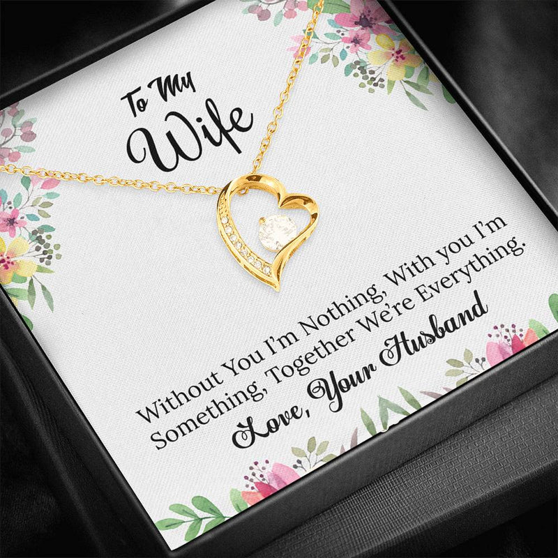 To My Wife Heart Pendant Necklace Gift Set