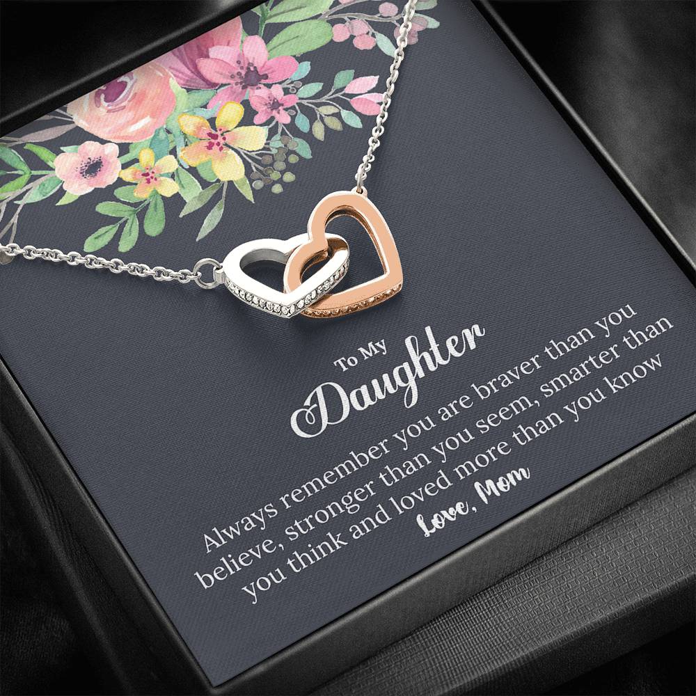To My Daughter Interlocking Hearts Necklace