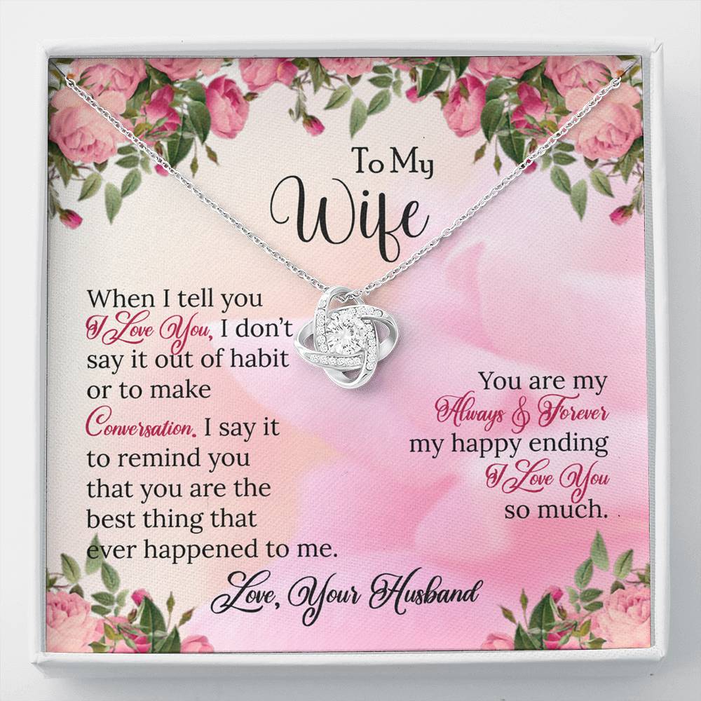 To My Wife "Love Knot" Necklace Gift Set (Free Shipping Ends Today)