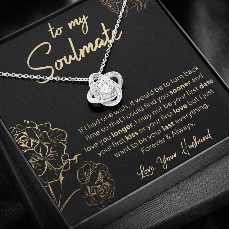 To My Soulmate Beautiful Love knot Necklace