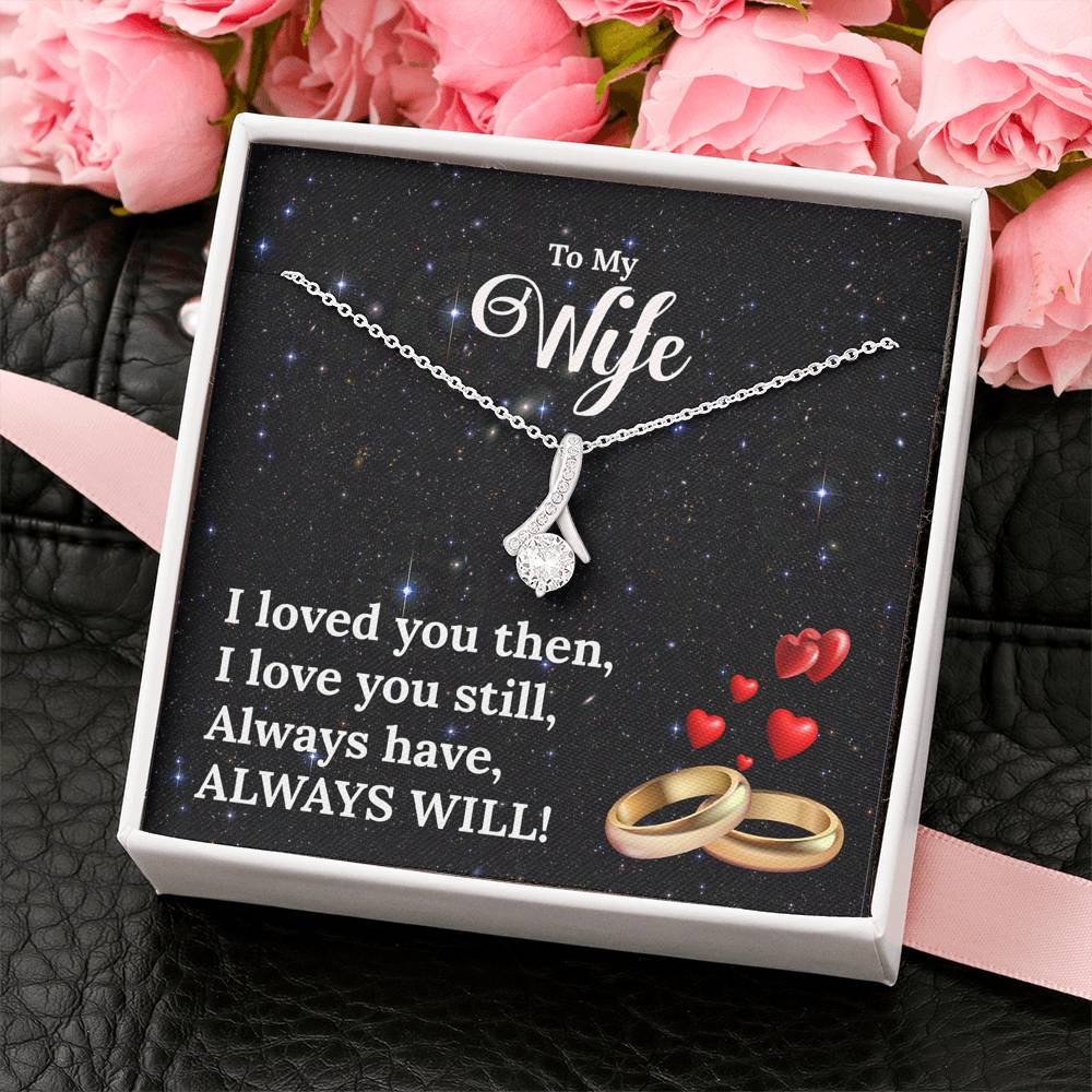 To My Wife "Alluring Beauty" - Cubic Zirconia Pendant Necklace Gift Set