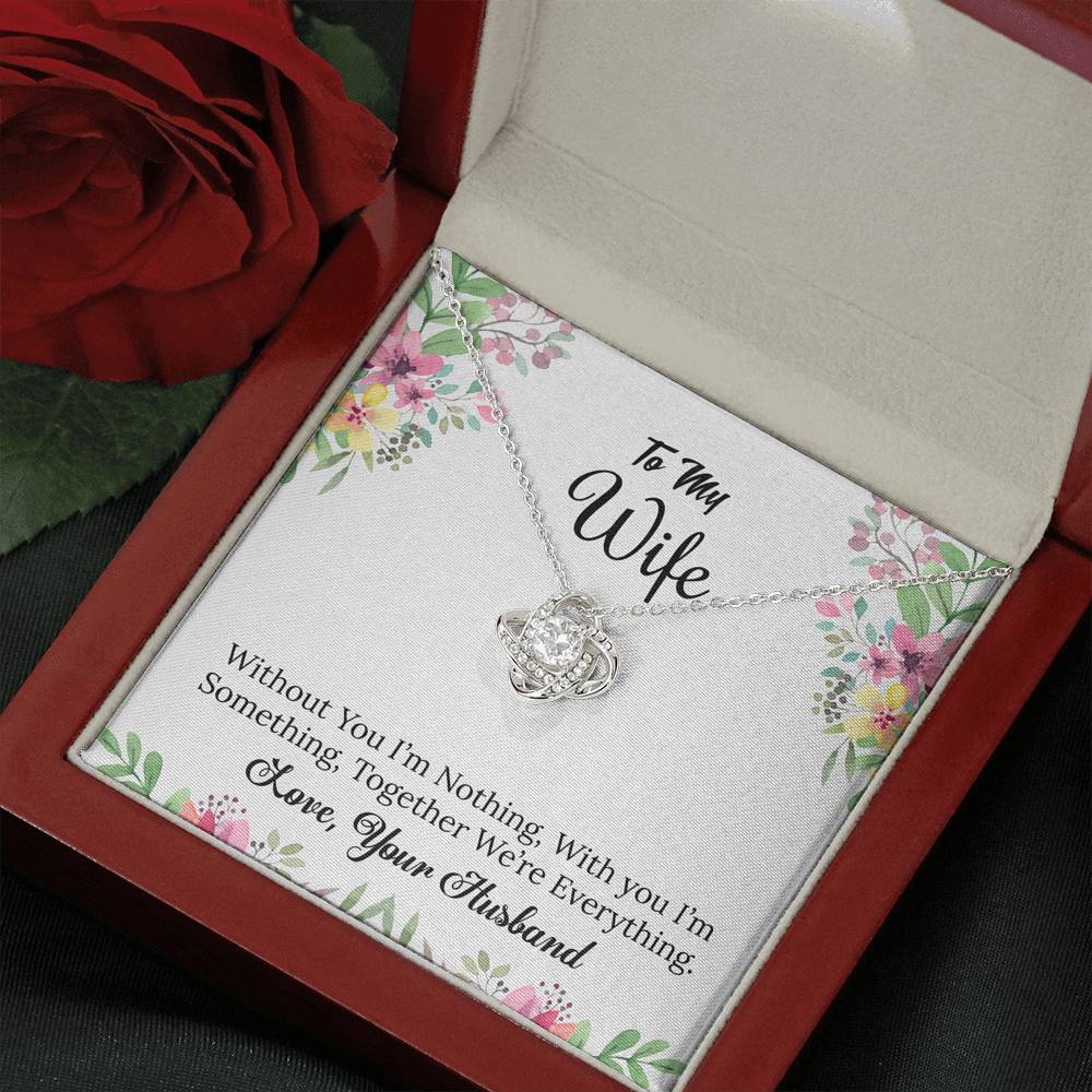 To My Wife Beautiful Love Knot Necklace Gift set